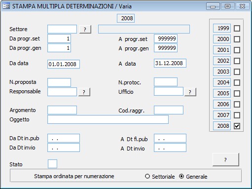 Stampa Multipla Determinazioni